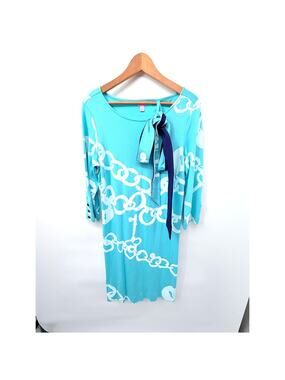 Lilly Pulitzer Vintage Turquoise Floral Shift Dress